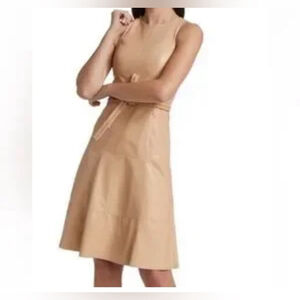 Alice + Olivia Leandra Faux Leather Midi Dress, Almond